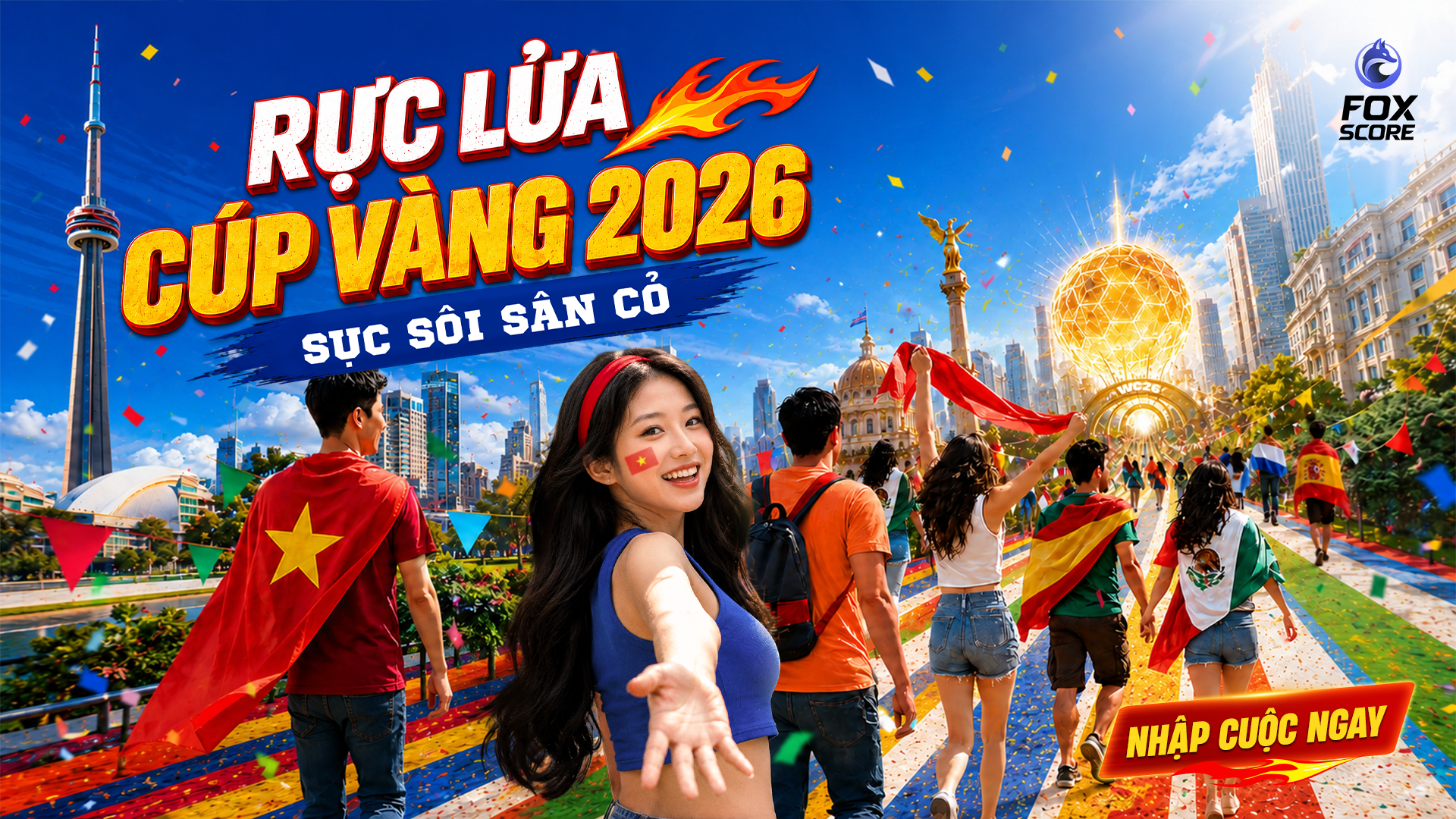 Banner Rực Lửa Cúp Vàng 2026 của Foxscore